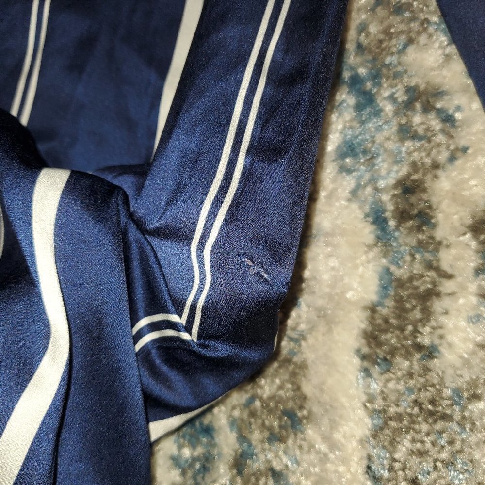 FOREVER 21 Satin blue-and-white striped jumpsuit || sz Sm GUC - Picture 9 of 13